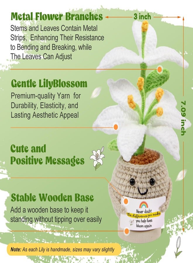 SmartDomo Occupational Therapy Gifts, Handmade Emotional Support Crochet Lily Flower, Gift for Nurse Doctors Mental Health OT PT Respiratory Therapists, Office Desk Decor, Women, Men - Image 2