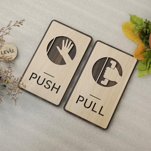 MustHome Push pull stickers for door | Push Pull Stickers for Glass door | Self Adhesive | Wooden | Push and Pull Signage Board for Office, Business Shop, Restaurant, Stores Cafes Shops, Hotel Sticker Combo - Image 5