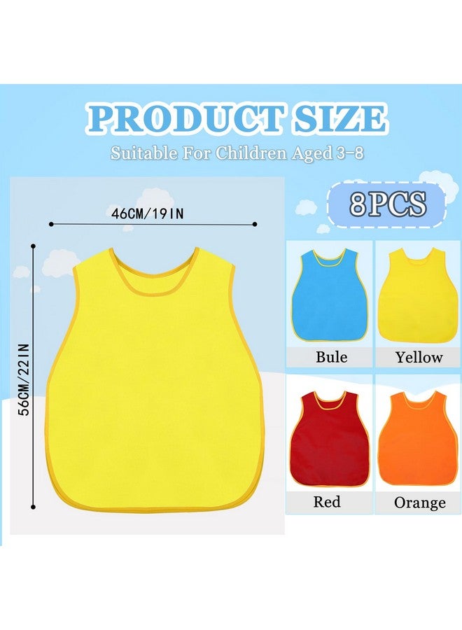 Extrapins Art Smock For Kids,8 Pack Waterproof Painting Aprons,Kids Art Aprons,Toddler Paint Smock,Sleeveless Children Art Smocks For Kids Paint Art Craft Activity Community Event,4 Colors - Image 2