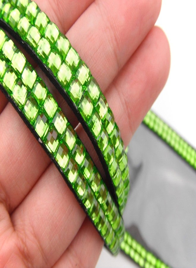 All In One Rhinestone Lanyard Bling Crystal Necklace + Card Holder for Id/Key/Cell Phone (Green) - Image 2