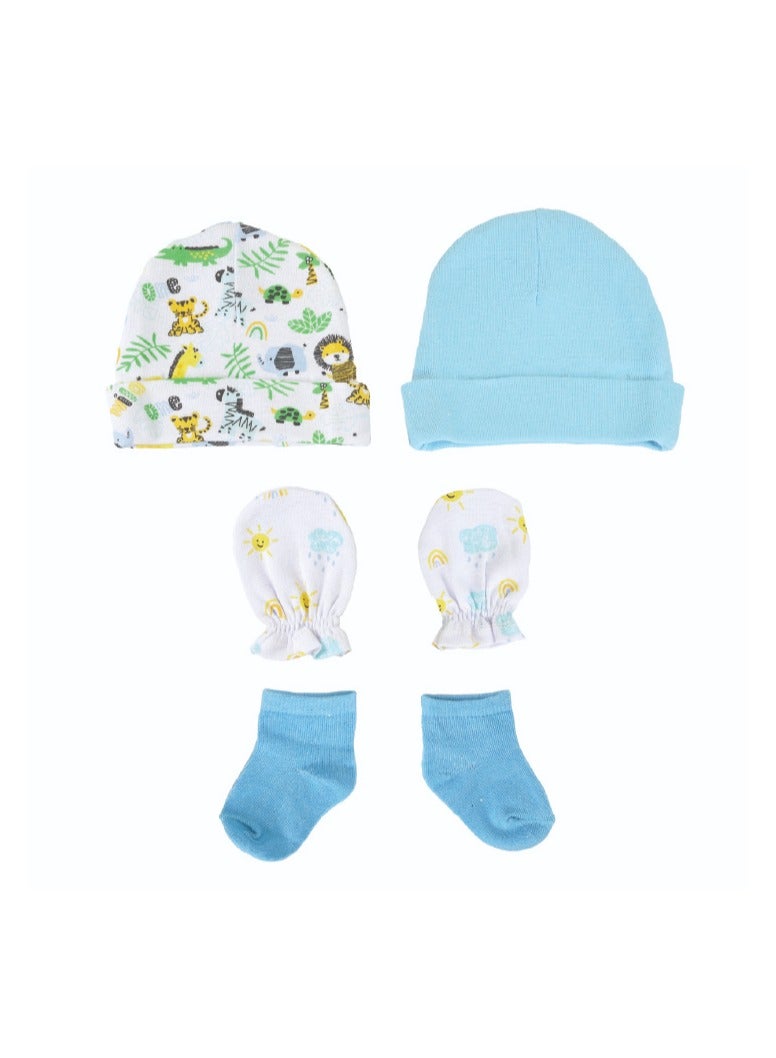 Nurtur Gift Pack Two hats and Mittens + Socks (Mesh Gift bag) - Boy - Image 1