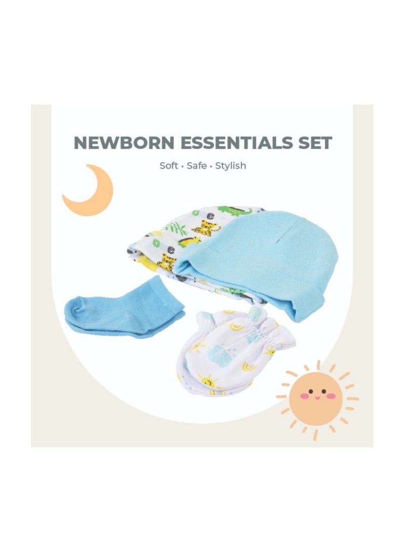 Nurtur Gift Pack Two hats and Mittens + Socks (Mesh Gift bag) - Boy - Image 2