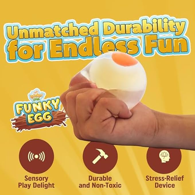 IPIDIPI TOYS كرات بيض مدهشة قابلة للضغط | 4 عبوات | كرات صفار البيض لتخفيف التوتر للأطفال | مقلل للقلق ولعب حسي | تخفيف التوتر للبالغين ومساعدة لذوي التوحد و ADHD - Image 5