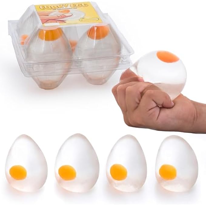IPIDIPI TOYS كرات بيض مدهشة قابلة للضغط | 4 عبوات | كرات صفار البيض لتخفيف التوتر للأطفال | مقلل للقلق ولعب حسي | تخفيف التوتر للبالغين ومساعدة لذوي التوحد و ADHD - Image 1