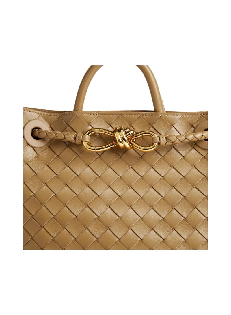 BOTTEGA VENETA Andiamo Top handle bag leather bag with signature knot detail and sliding cross-body strap. - Image 4