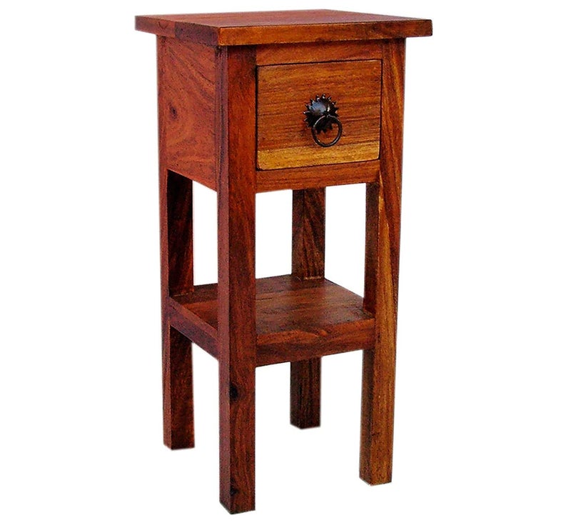 vm decor Sheesham Wood Furniture Bed Side End Tables with 1 Drawer for Living Room Natural Brown Finish Specially Designed Quality Certified Furniture for Home Living Room Bedroom Guest Room - Image 1