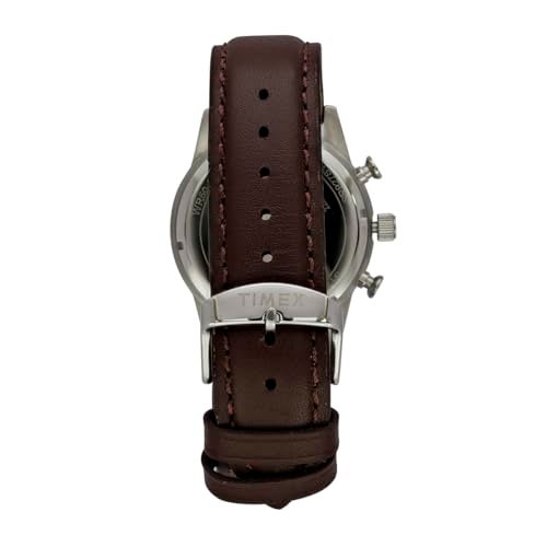 TIMEX Analog Watch for Man with Green Round Dial & Brown Leather Strap Band Water Resistant Men's Wrist Watches - TWEG17614 - Image 5