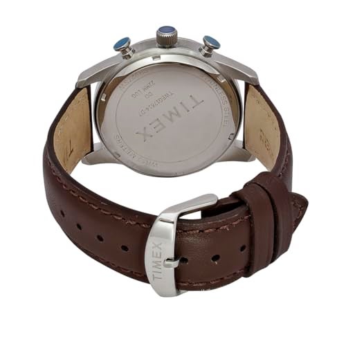 TIMEX Analog Watch for Man with Green Round Dial & Brown Leather Strap Band Water Resistant Men's Wrist Watches - TWEG17614 - Image 3