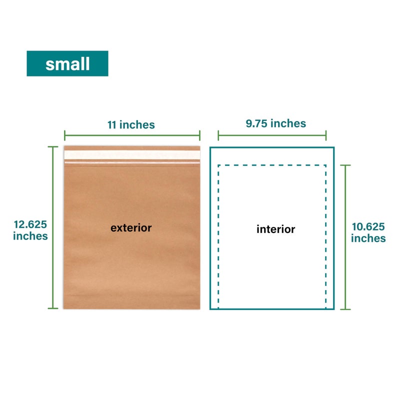 Elementree Small Recyclable Paper Mailers - 11" x 12.5" - 50 Count - Brown Expandable Envelopes & Shipping Bags - Made in the USA - Double-Walled Kraft Paper (00955) - Image 2