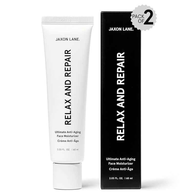 JAXON LANE RELAX AND REPAIR Anti Aging Face Moisturizer for Men Anti Wrinkle Cream Night Cream Eye Cream with Niacinamide Vitamin B3 Hyaluronic Acid Vitamin E Ceramides For Skin 2Tubes - Image 1