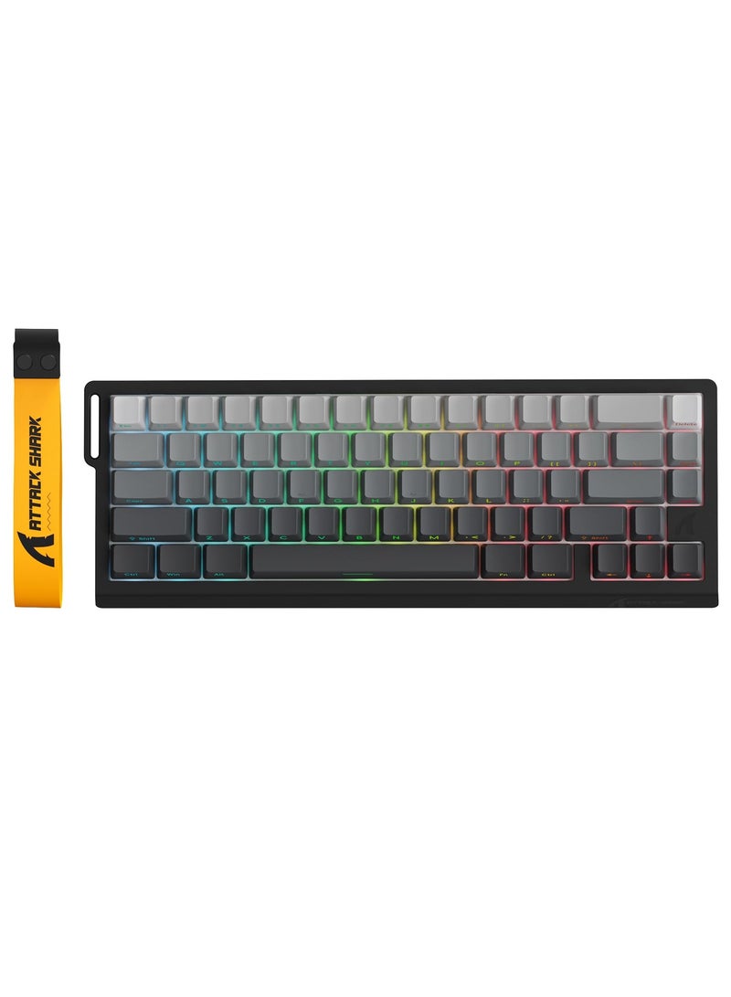 Attack Shark X68PRO HE 60% Wireless Rapid Trigger Gaming Keyboard with Adjustable Actuation,8K Polling Rate,Hall Effect Magnetic Switch,Hot-Swap,RGB Backlit,BT/2.4GHz/Wired,for FPS Games-Moonlit Night - Image 1