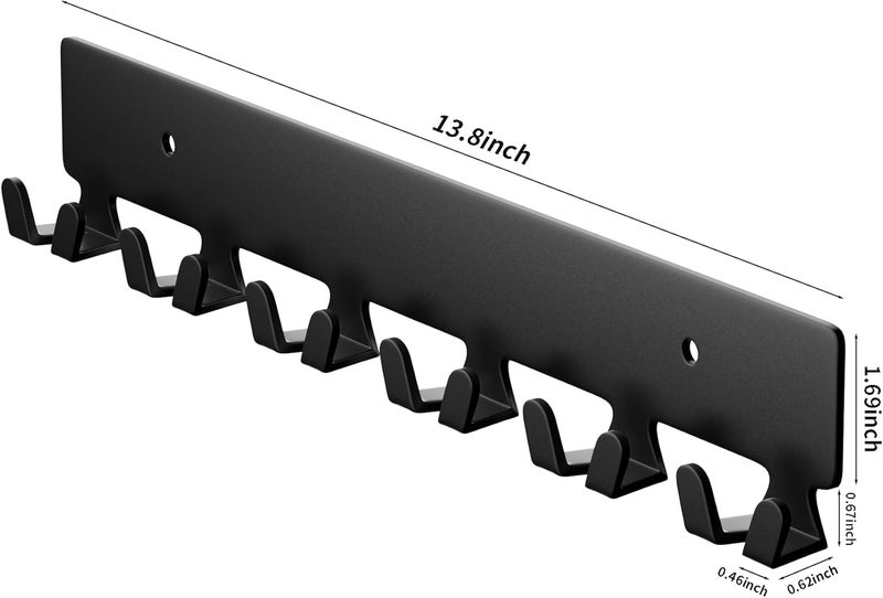 GTK Key Holder for Wall, Key Hooks with 12 Hooks, Wall Mounted Key Holder for Hallway, Self Adhesive Key Rack(Black) - Image 5