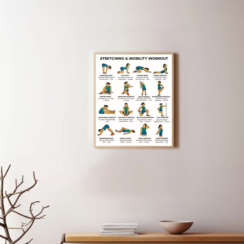 8x10 Inch Stretching Workout Canvas Poster Yoga Pilates Warm Up Exercise Print Home Gym Wall Decor - Image 4