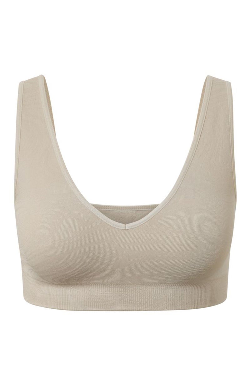 Tchibo Women Non Padded Plain Sports Bra, Beige - Image 2
