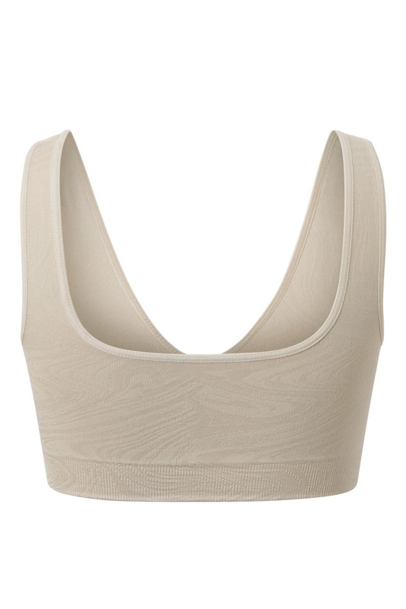 Tchibo Women Non Padded Plain Sports Bra, Beige - Image 3