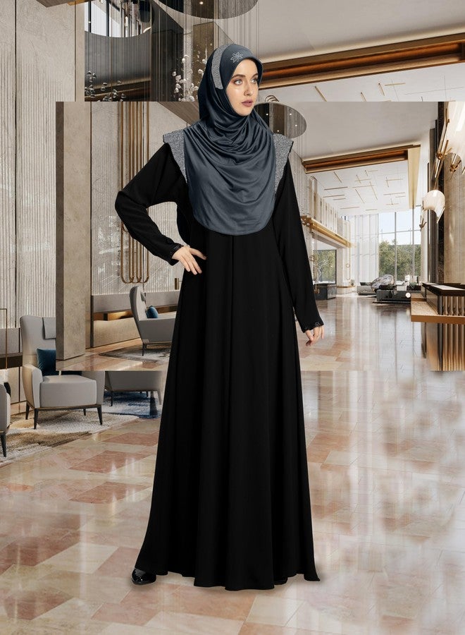Mehar Hijab's Modest Women's Designed Stylish Polycotton Feel Good Fabric Naaz Hijab XL (Grey-Silver) - Image 4
