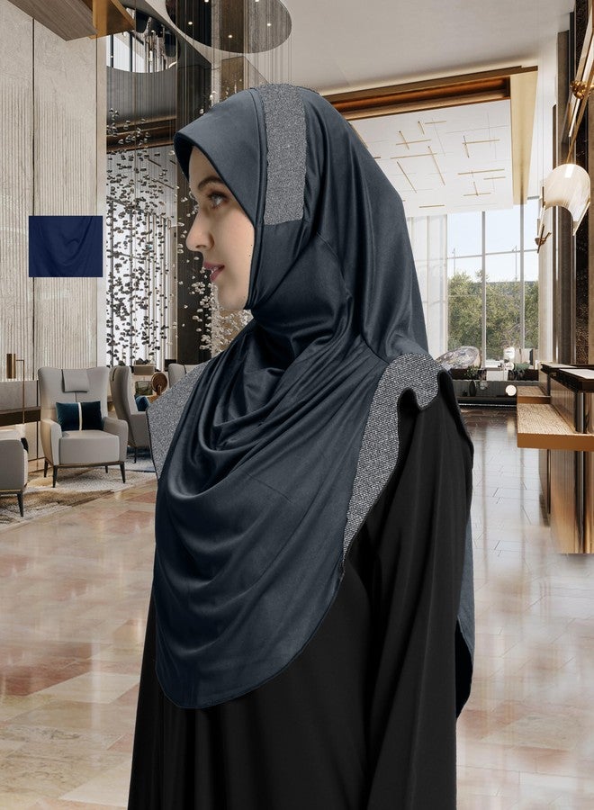 Mehar Hijab's Modest Women's Designed Stylish Polycotton Feel Good Fabric Naaz Hijab XL (Grey-Silver) - Image 3