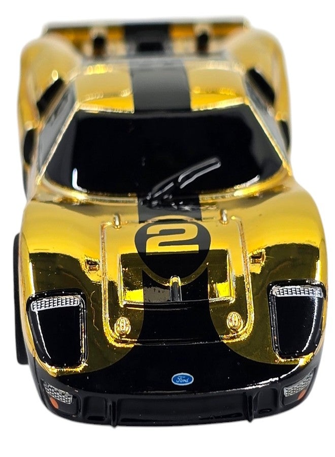 أفكس سيارة سباق AFX Ford GT40 MKII رقم 2، إصدار ذهبي كروم / أسود، هيكل ميجا جي+، حصرية لسيارات السباق ذات نظام HO - Image 5