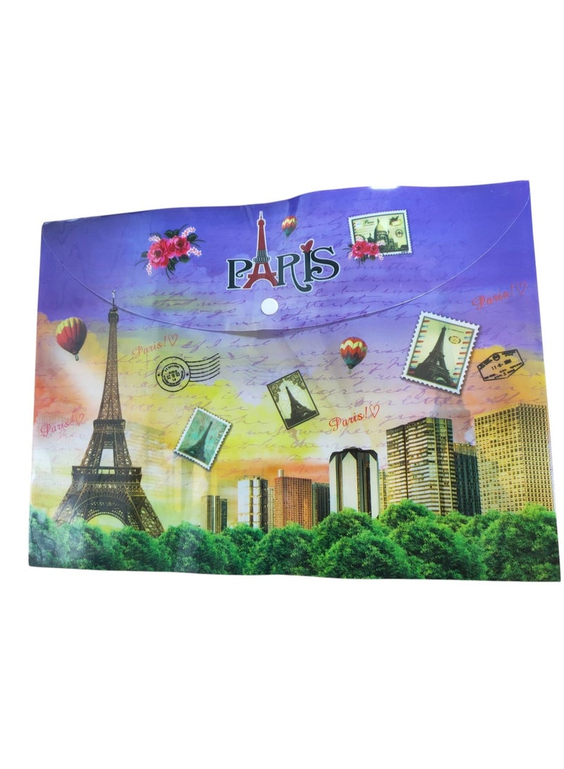 Simba Snap Button Folder Eiffel Tower 130 Micron Model YH302