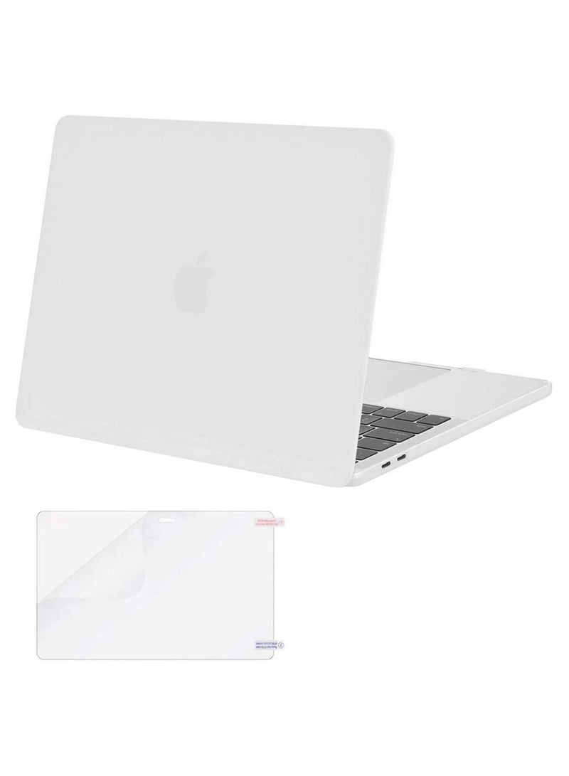 Mufaens Hard Shell Case Cover And Screen Protector for MacBook New Pro 13-inch Model M1/M2 A2338/A2251/A2289/A2159/A1989/A1708/A1706 with/Without Touch Bar Release 2021/2020/2019/2018/2016 White - Image 1