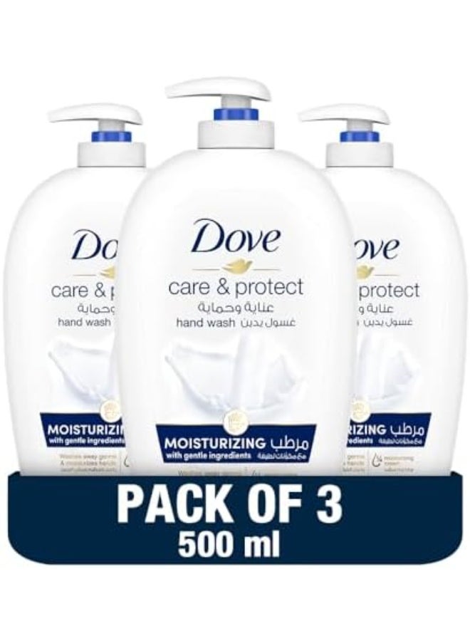 دوف غسول اليدين المغذي بعمق من دوف مصنوع من ¼ كريم مرطب للحصول على أيدي ناعمة وملساء 500 ml ٣ قطع - Image 1
