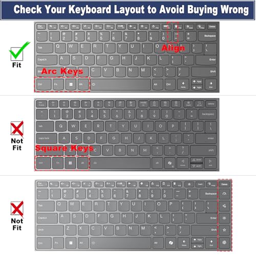 MUBUY-GOL Keyboard Cover for Lenovo IdeaPad 5 5i 2-in-1 14", IdeaPad Flex 5 5i 14", IdeaPad Slim 5 5i 14", Ideapad 5 5i 14", Ideapad Pro 5 5i 14, Lenovo Slim 7 7i 14", Lenovo Yoga 7 7i 14", IdeaPad 5x 2-in-1 14 - Image 2