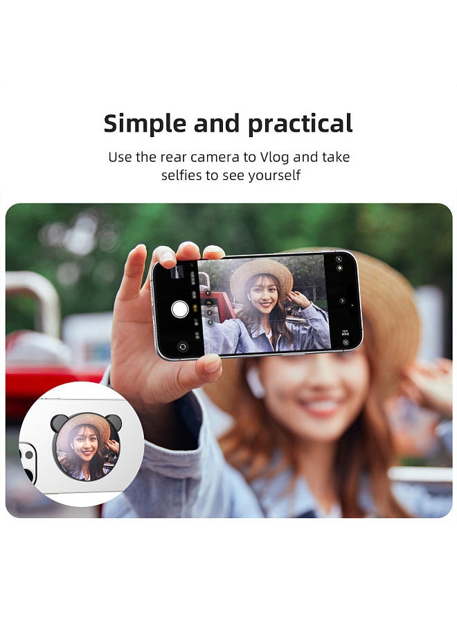 Universal Magnetic Selfie Mirror for Phone Back Camera Universal Phone Selfie Mirror Replacement for iPhone 15/14/13/12 Android Smartphone Video Selfie Vlog Accessories