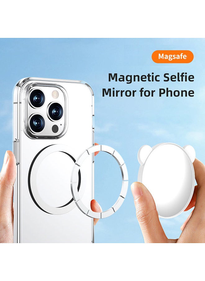 Universal Magnetic Selfie Mirror for Phone Back Camera Universal Phone Selfie Mirror Replacement for iPhone 15/14/13/12 Android Smartphone Video Selfie Vlog Accessories