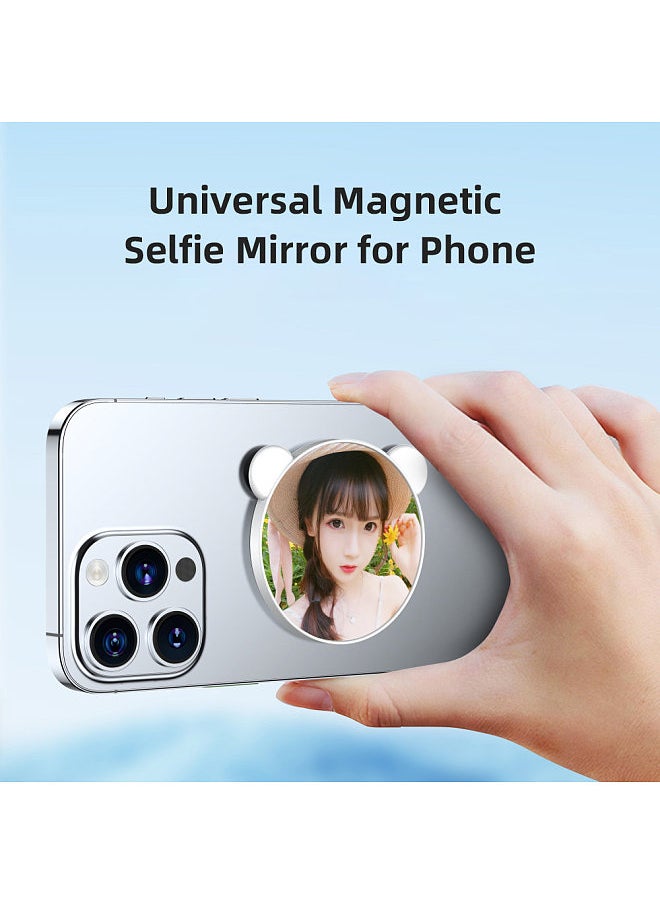 Universal Magnetic Selfie Mirror for Phone Back Camera Universal Phone Selfie Mirror Replacement for iPhone 15/14/13/12 Android Smartphone Video Selfie Vlog Accessories