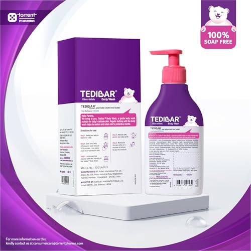 Tedibar Rich Moisturising Baby Body Wash with Skin Friendly PH | 100% Soap & Alkali Free | Prevents Dryness & Rahses,400 ml x Pack of 2 - Image 3