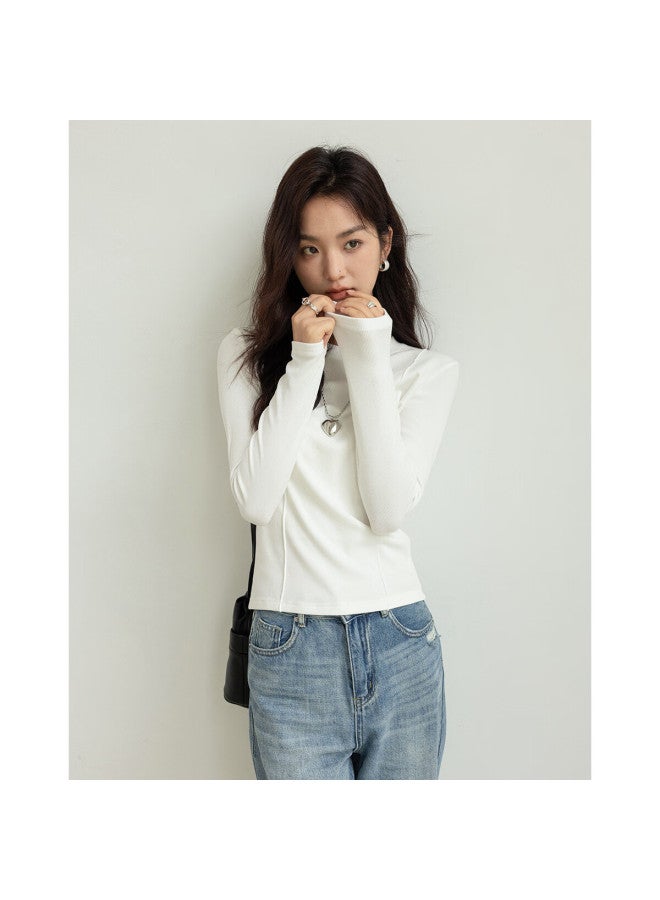 Dme Soft And Cozy Spring/autumn Round Neck Basic Shirt For Women - Image 2