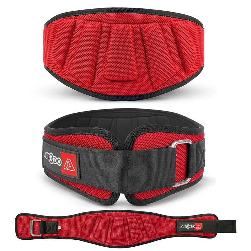 APRODO Power Guidance Nylon Weightlifting Belt Lumbar Waist Support Trainer Protector Belts for Weight Lifting Fitness Sport Gym for Men and Women (RED, X-Large 38'' - 42'') - Image 5