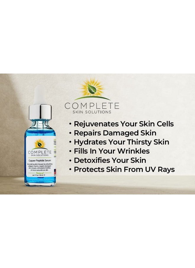 Complete Skin Solutions Copper Peptide Face Serum Collagen - With Anti Aging Skin Solutions Properties:1oz/30ml Anti-Wrinkle Formula For Youthful Skin  - Image 5