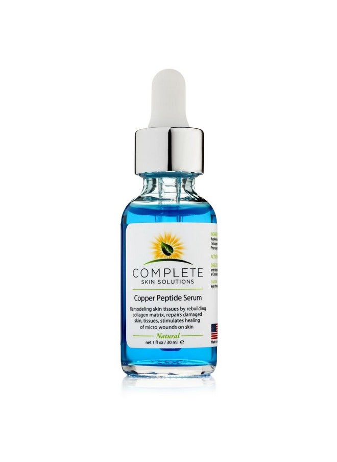 Complete Skin Solutions Copper Peptide Face Serum Collagen - With Anti Aging Skin Solutions Properties:1oz/30ml Anti-Wrinkle Formula For Youthful Skin  - Image 1