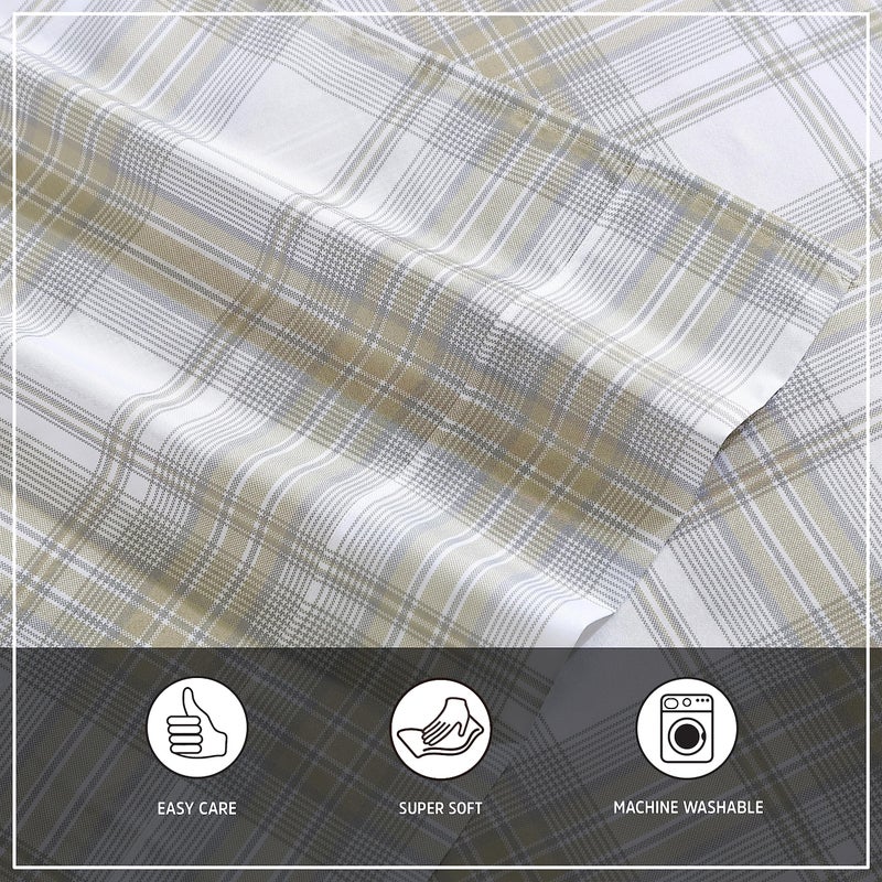 Wrangler- Twin Sheet Set  Silky & Lightweight Bedding Set  Casual Home D?cor (Dayton Valley Plaid Beige  Twin) - Image 4