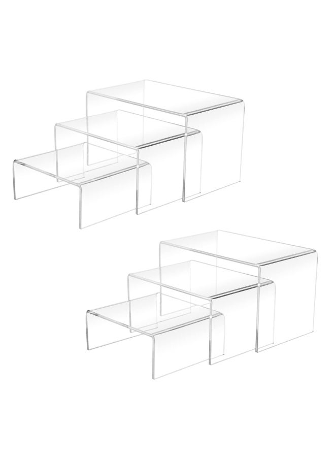 Cerpourt - 2 Sets Acrylic Display Risers 3 Inch 4 Inch 5 Inch Clear Product Stand Cu Pieces Akes Holder Dessert Display Transparent Showcase Stands Candy Bar Risers Acrylic Li Feet S Display For Figures - Image 1