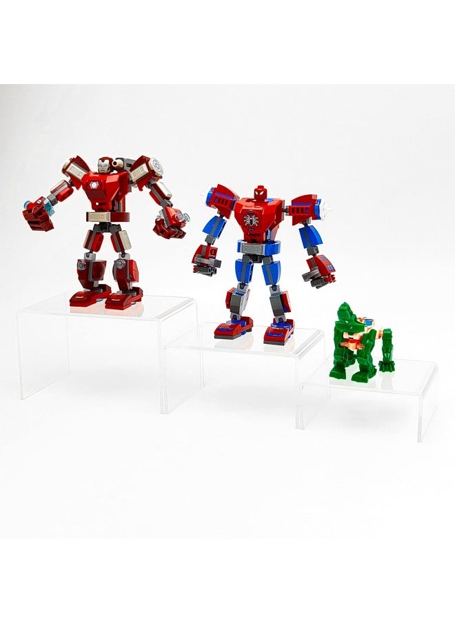 Cerpourt - 2 Sets Acrylic Display Risers 3 Inch 4 Inch 5 Inch Clear Product Stand Cu Pieces Akes Holder Dessert Display Transparent Showcase Stands Candy Bar Risers Acrylic Li Feet S Display For Figures - Image 1