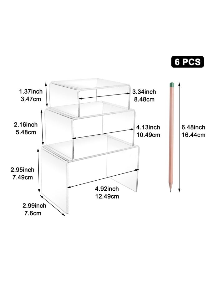 Cerpourt - 2 Sets Acrylic Display Risers 3 Inch 4 Inch 5 Inch Clear Product Stand Cu Pieces Akes Holder Dessert Display Transparent Showcase Stands Candy Bar Risers Acrylic Li Feet S Display For Figures - Image 1
