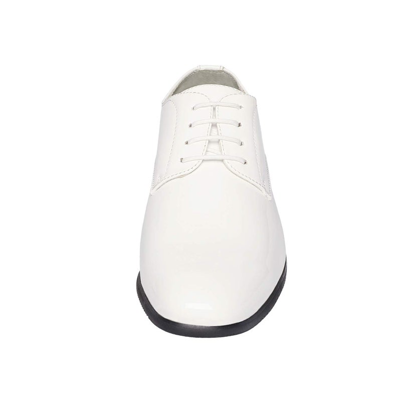 Bruno Marc Men's Faux Patent Leather Tuxedo Dress Shoes Classic Lace-up Formal Oxford,Size 8.5,White,CEREMONY-06 - Image 5