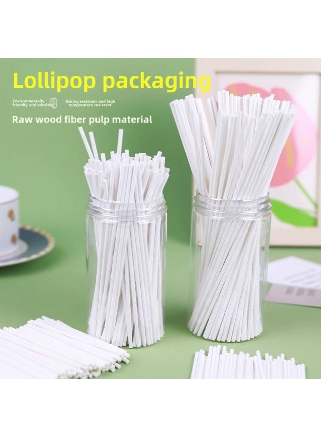 Lollipop Paper Stick Baking Special Environmentally Friendly Cheese Stick Candy Stick Food Grade Kindergarten Handmade Cake Sign-Specifications:Paper Stick 20cmx4mm (100 Pieces)  - Image 2