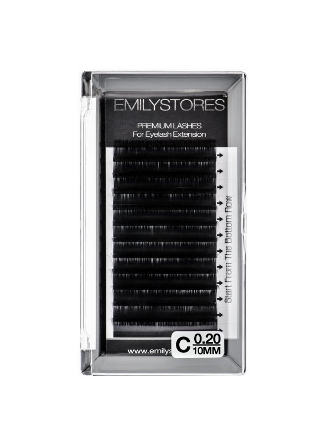 EMILYSTORES Eyelash Extensions 020mm Thickness C Curl 10mm Length Natural Looking Individual Volume Eyelashes For Lash Extensions020C10mm - Image 3