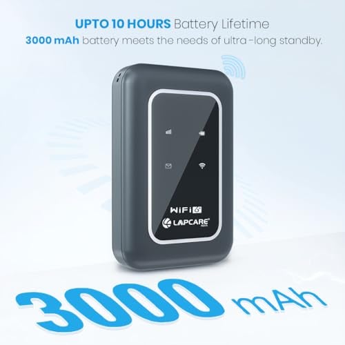 LAPCARE 4G LTE Wireless Dongle with 3000mAh Battery | SIM Slot | Up to 150 Mbps Speed | Connect Up to 10 Devices | Type-C Charging Port - Image 3
