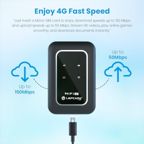 LAPCARE 4G LTE Wireless Dongle with 3000mAh Battery | SIM Slot | Up to 150 Mbps Speed | Connect Up to 10 Devices | Type-C Charging Port - Image 5