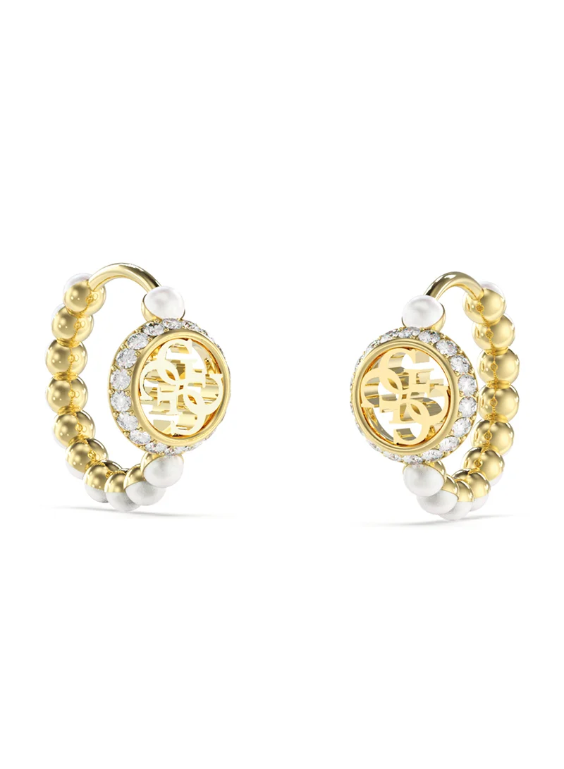 GUESS Tiny Pearly Logo Earrings