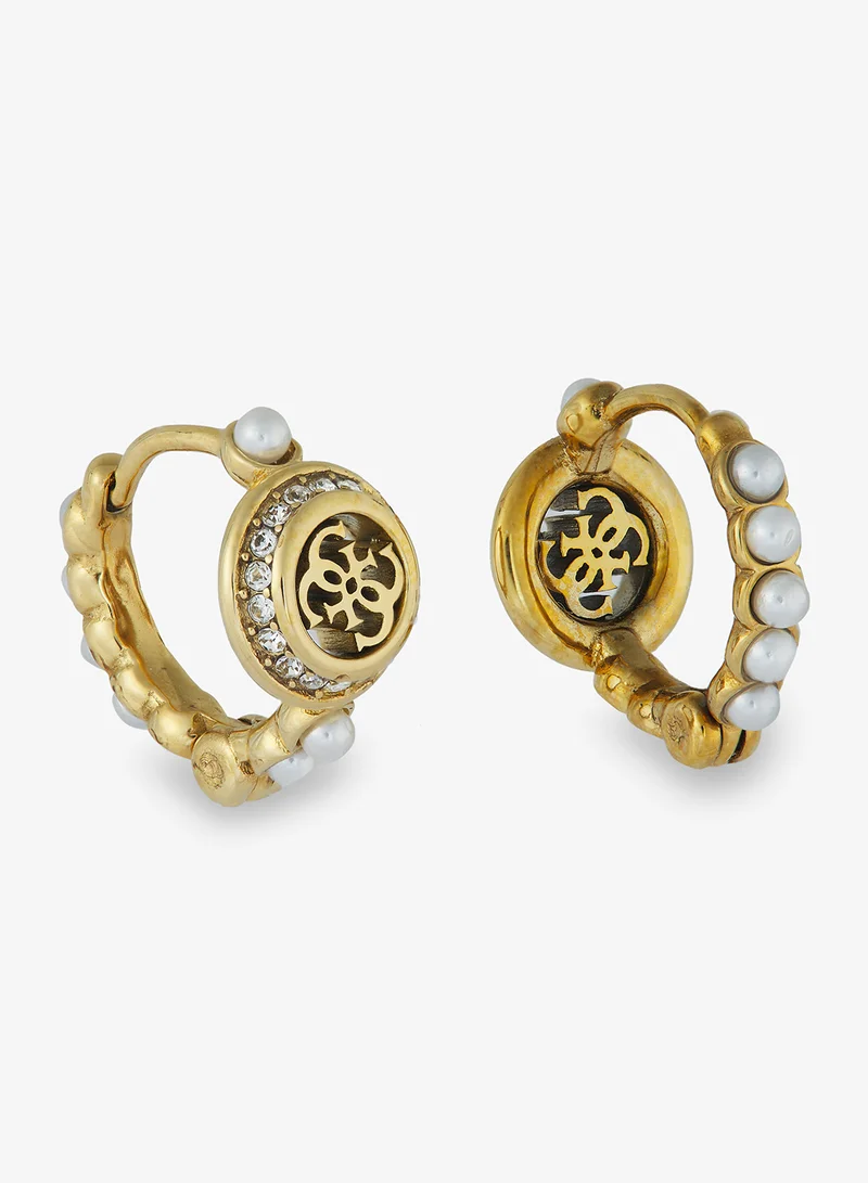 GUESS Tiny Pearly Logo Earrings