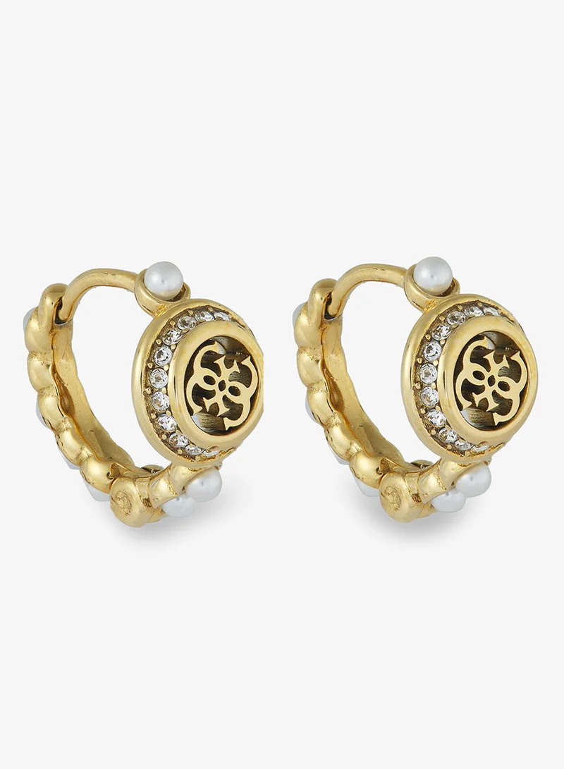 GUESS Tiny Pearly Logo Earrings