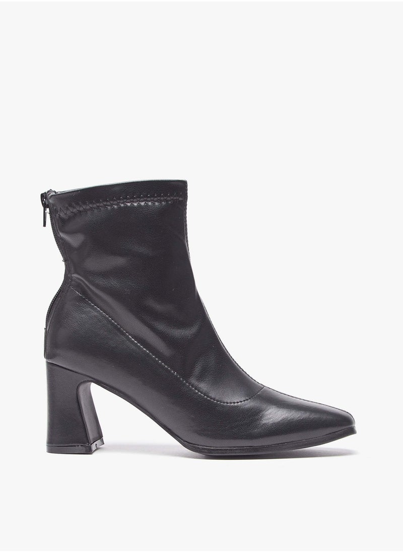 Flora Bella By Shoexpress - Women Solid Boots with Zip Closure and Block Heels - Image 1