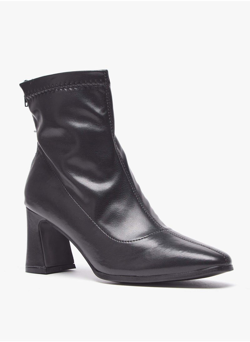 Flora Bella By Shoexpress - Women Solid Boots with Zip Closure and Block Heels - Image 1