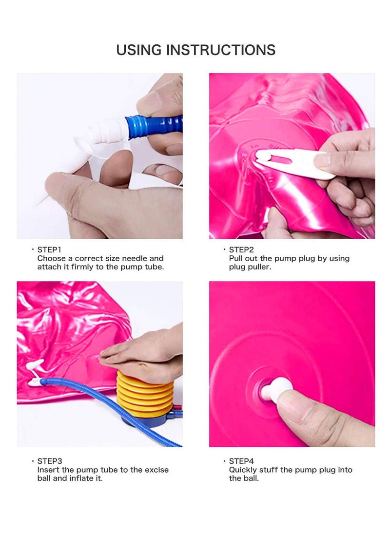 Ntech - Gym Ball Exercise Ball Anti Burst Yoga Ball With Quick Pump 55cm/65cm/75cm Thick Balance Ball Chair for Birthing Fitness Workout Stability Pilates Gym And Home (Pink) - Image 1
