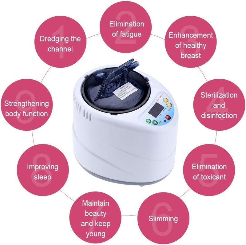 klarako Sauna Steamer, 2L Portable Sauna Steamer Pot Home Spa Fumigation Machine Stainless Steel Steam Generator with Remote Control (110V) - Image 5